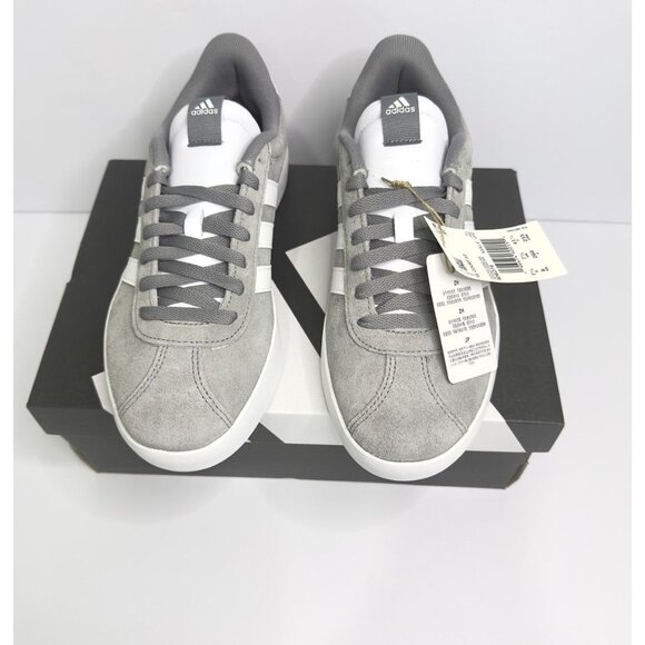 Adidas VL Court 3.0 Men’s Sneakers Gray/White Suede – Size 8 – New With Box - Picture 6 of 11